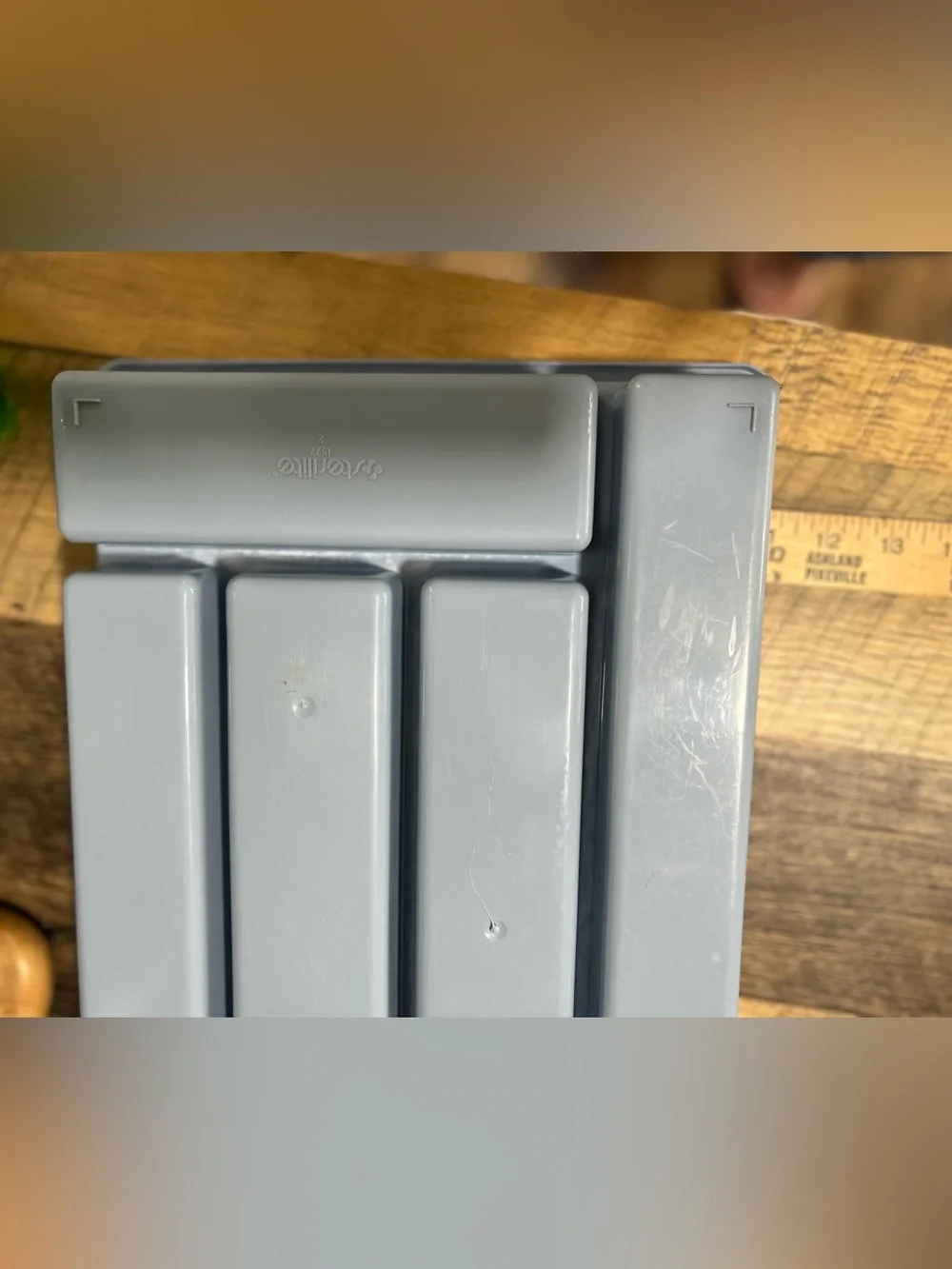 Vintage Country Blue Sterilite Utensil Tray | Cottagecore Kitchen Organizer